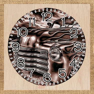 VINTAGE CAR CLOCK pyroprinter & laser-ready file 3DWave.us
